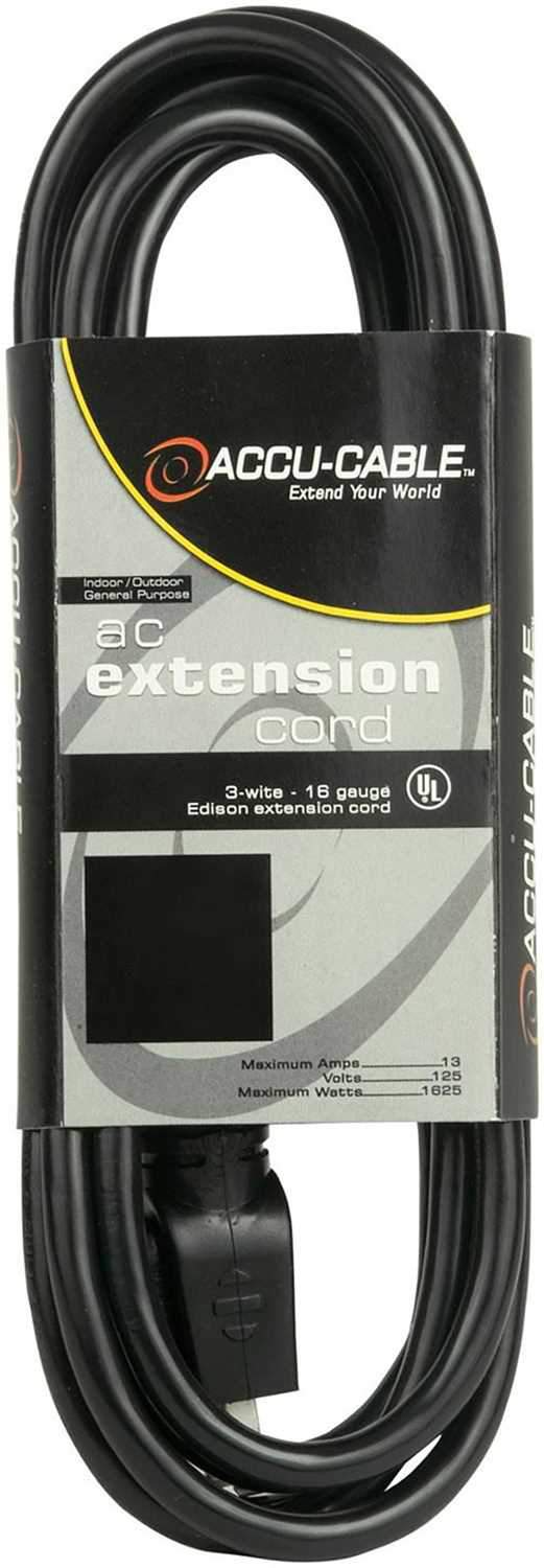 Accu-Cable 10Ft 16AWG AC Black Extension Cord 4-Pack - ProSound and Stage Lighting