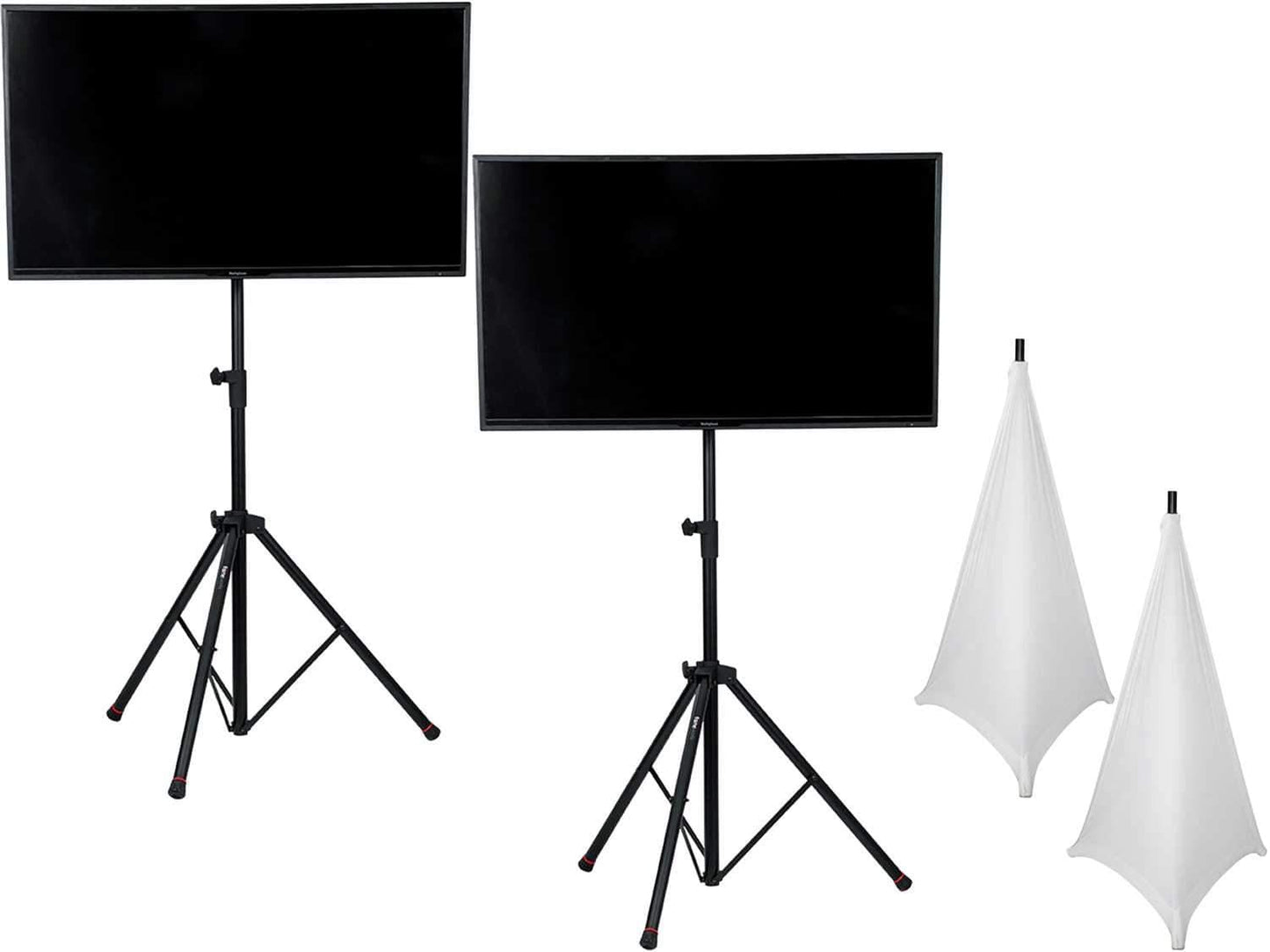 Gator Frameworks LCD Monitor Tripod Stand 2-Pack with White Scrims - ProSound and Stage Lighting