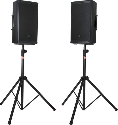 JBL Speaker Stand Pair with Bag & White Scrims - ProSound and Stage Lighting