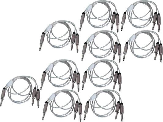 5ft Audio Cable 1/4 TS M to Dual 1/4 TS M 10-Pack - ProSound and Stage Lighting