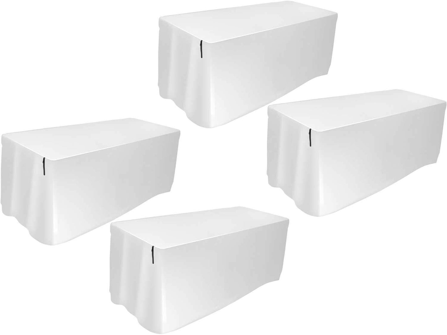 Ultimate USDJ-8TCW 8-Foot White DJ Table Cover 4-Pack - Solotech