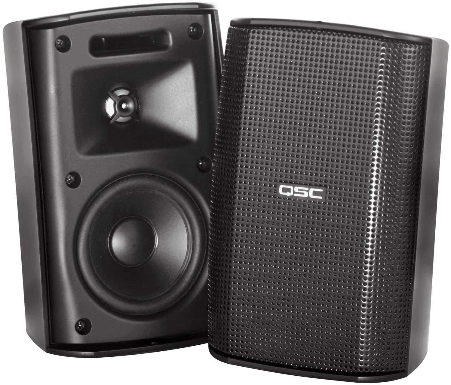 QSC AD-S32T-BK 3-Inch 2-Way Wall Mount Speakers Black (Pair) - Solotech