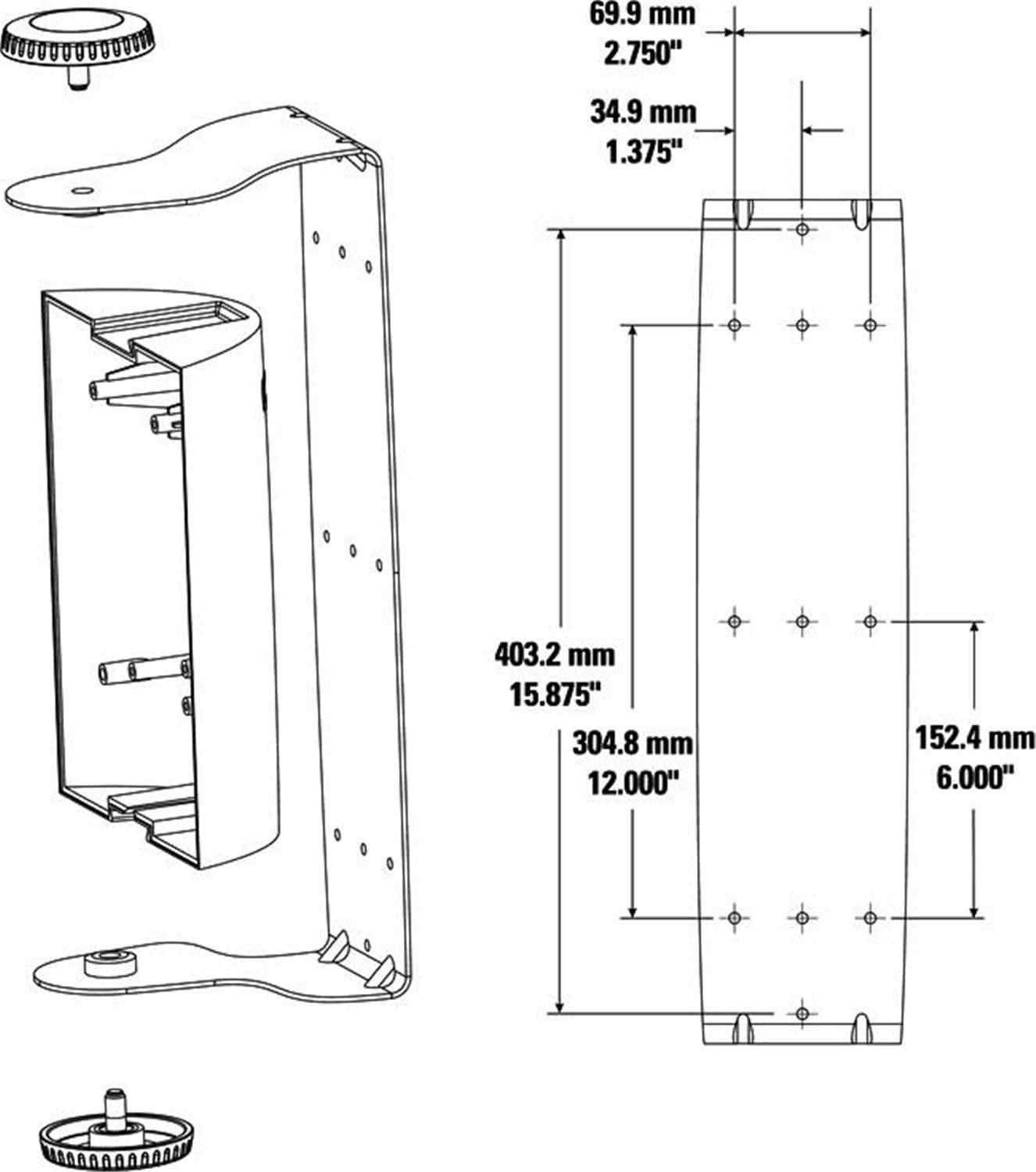 QSC ADYM8WH White Yoke Mount for ADS82 - Solotech