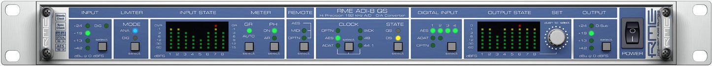 RME ADI8QS 8-Channel 24 Bit / 192 Kilohertz Remote Controllable AD/DA Converter - PSSL ProSound and Stage Lighting