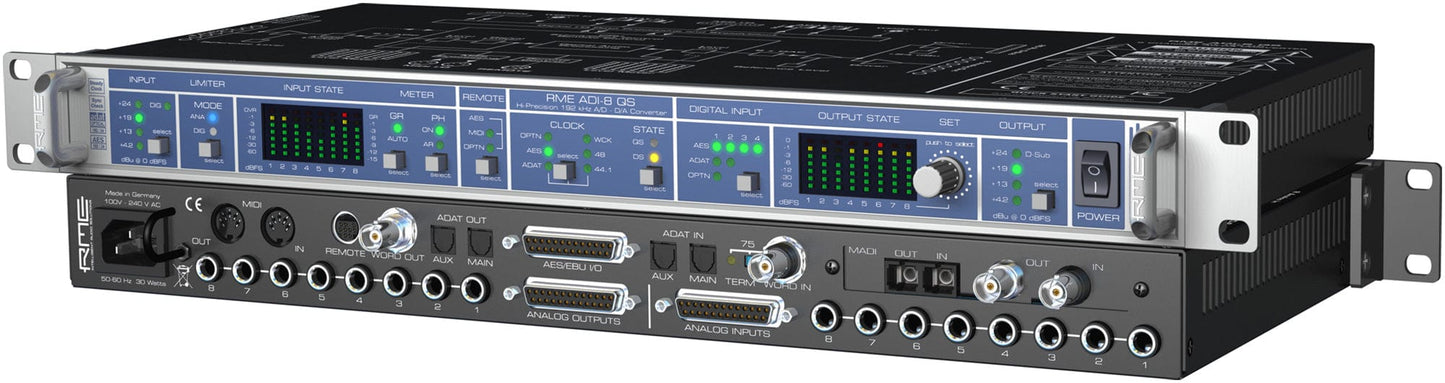 RME ADI8QS 8-Channel 24 Bit / 192 Kilohertz Remote Controllable AD/DA Converter - PSSL ProSound and Stage Lighting