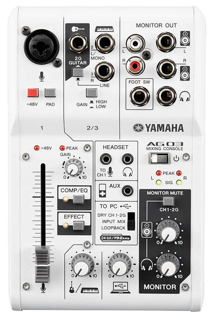 Yamaha AG03 3-Channel USB Audio Interface & Mixer - ProSound and Stage Lighting