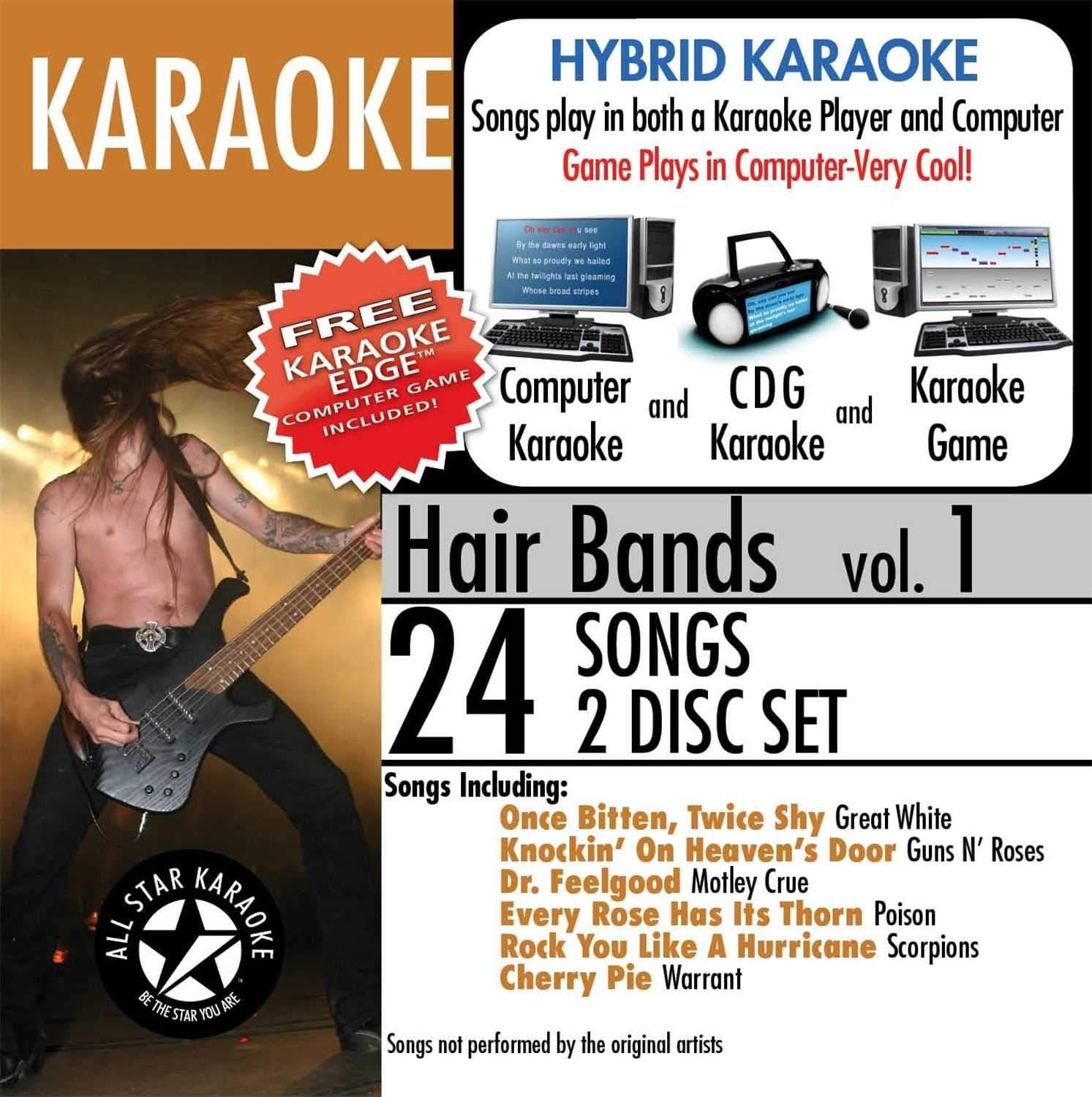 All Star Karaoke ASK-89 Hair Bands Song Pack - Solotech