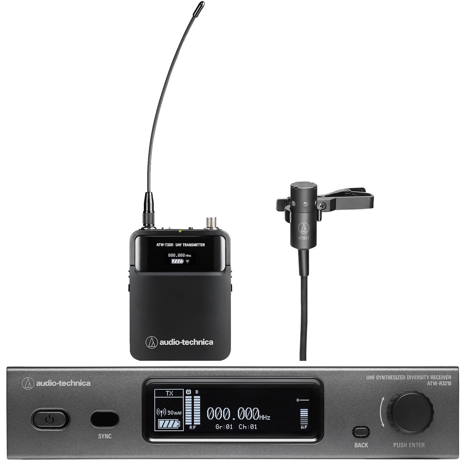 Audio Technica ATW-3211-831DE2 3000 Wireless Lavalier Mic System - ProSound and Stage Lighting