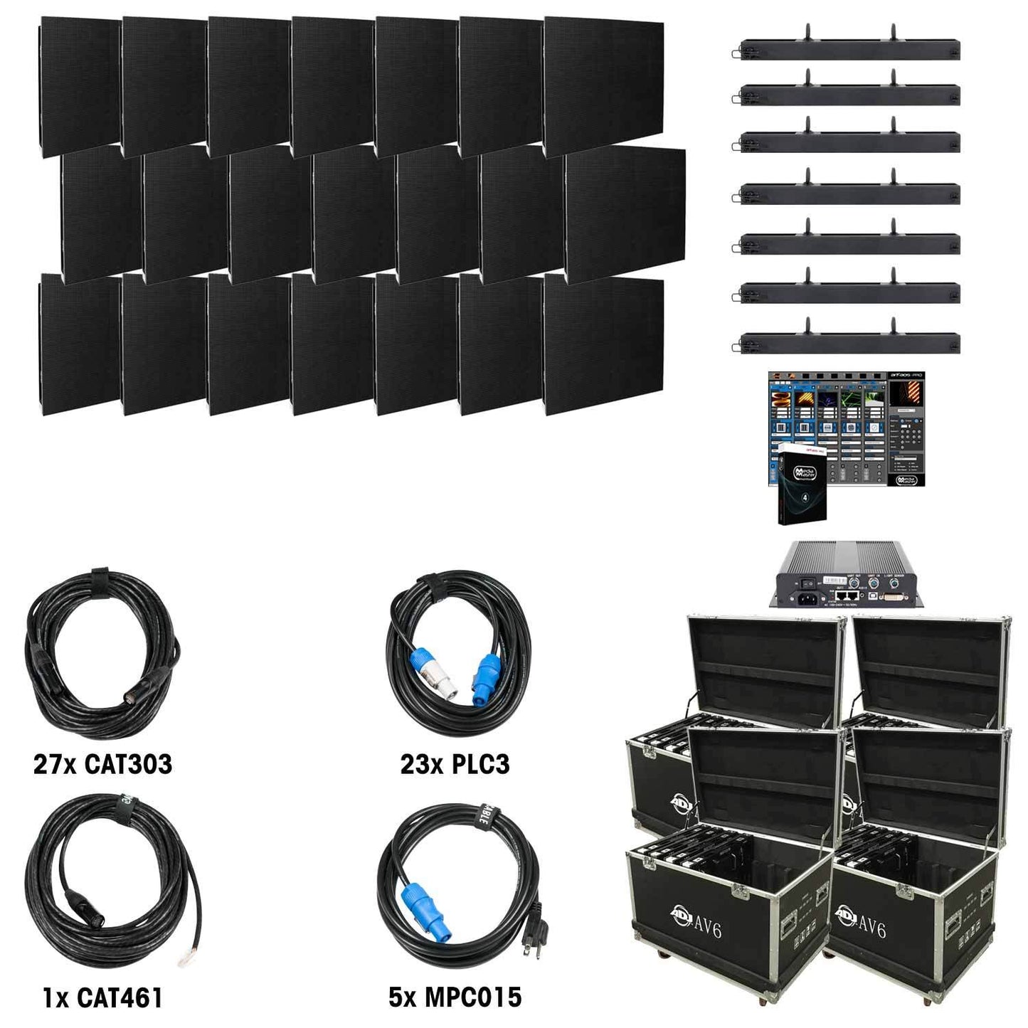 ADJ American DJ AV7X4 Video Panel System with 28 AV6s - Solotech