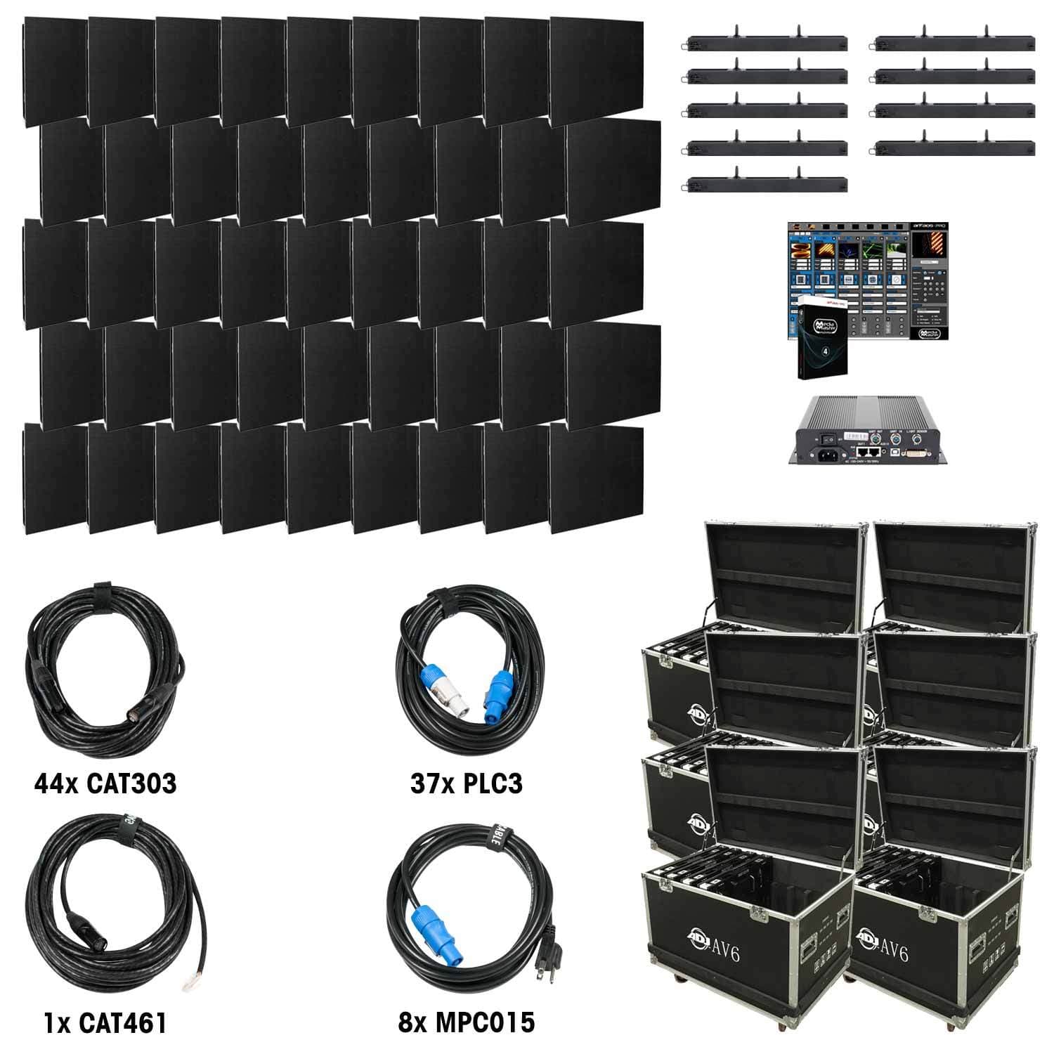 ADJ American DJ AV9X5 Video Panel System with 45 AV6s - Solotech