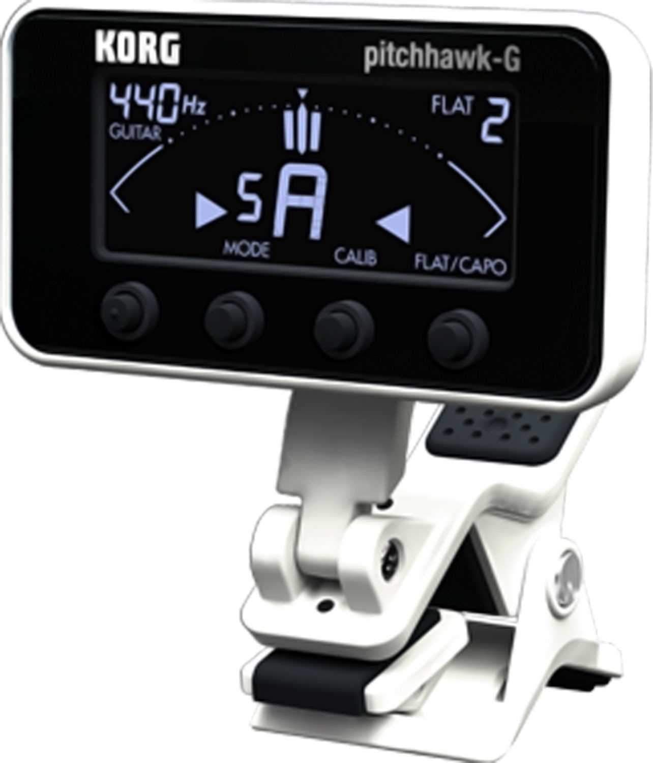 Korg AW3GWH Pitchhawk Clip-On Tuner White - Solotech