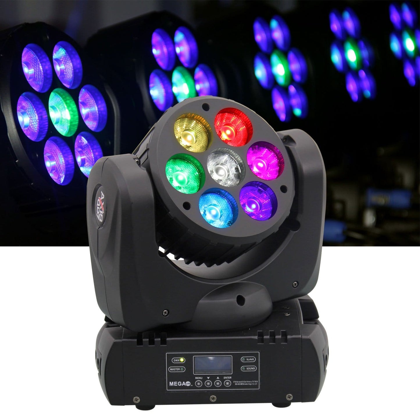 Mega Lite Axis QD7 Moving Head RGBW LED Wash Light - Solotech