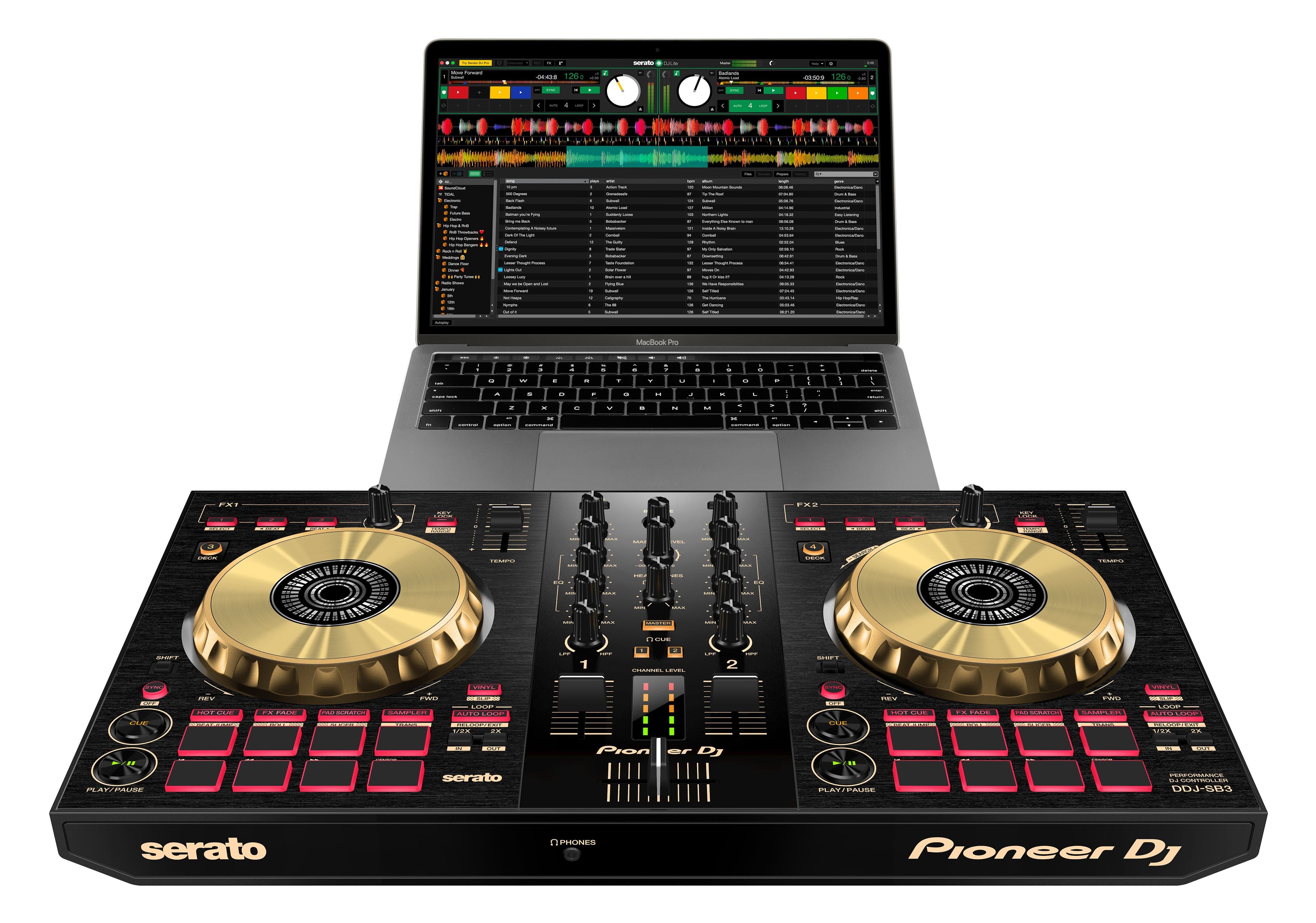 Pioneer DJ DDJ-SB3 Limited Gold Edition 2-Channel DJ Controller for Serato  DJ Lite