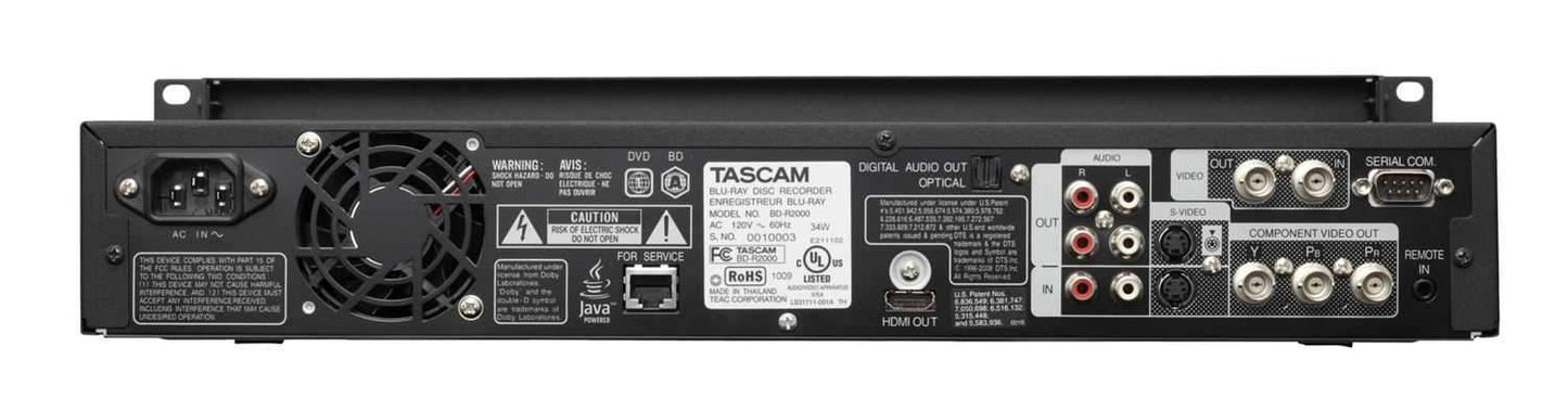 Tascam BDR2000 Pro HDD Blu-Ray - DVD Recorder - Solotech