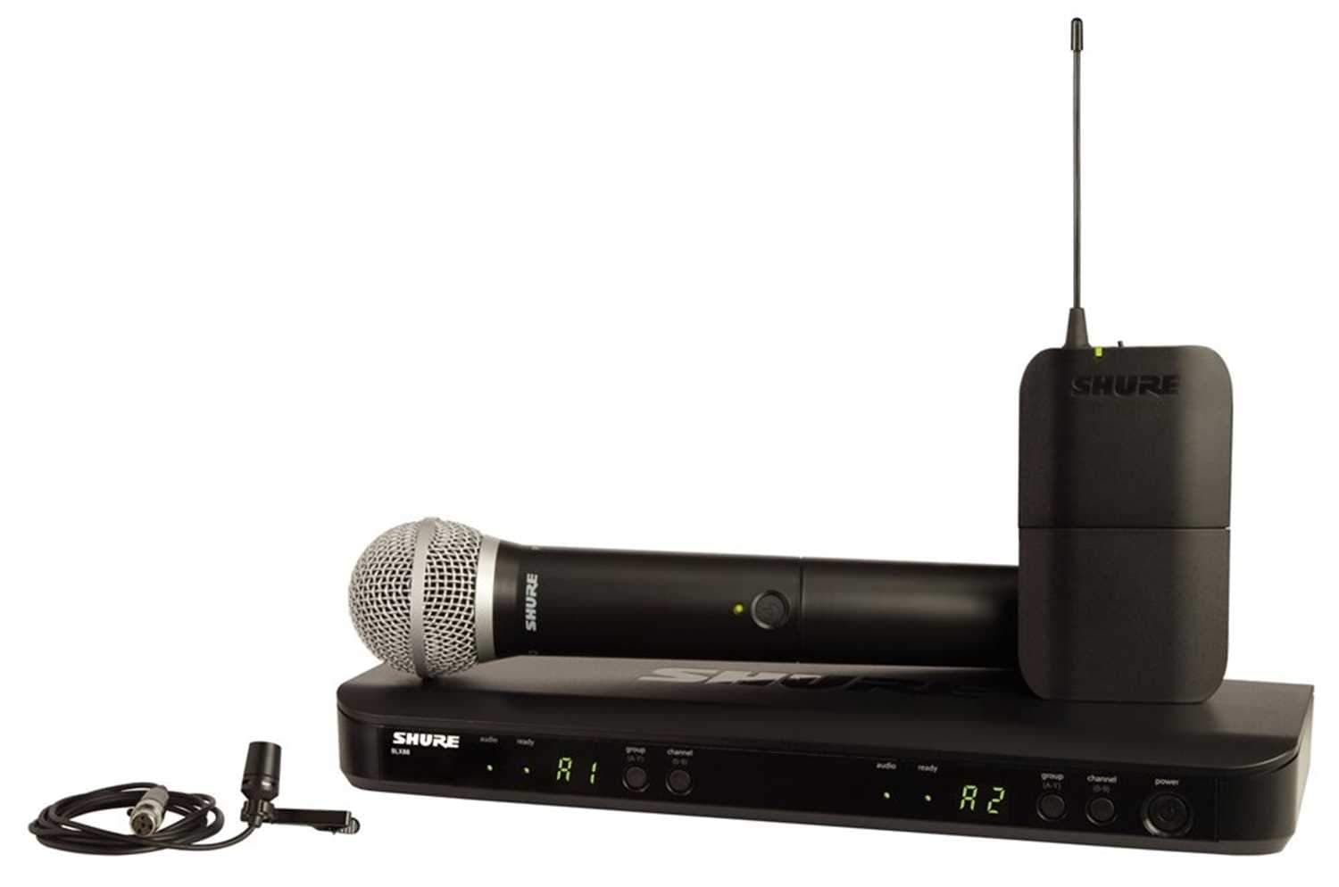 Shure BLX1288/CVL Combo Wireless with Handheld & Lavalier J10 - Solotech