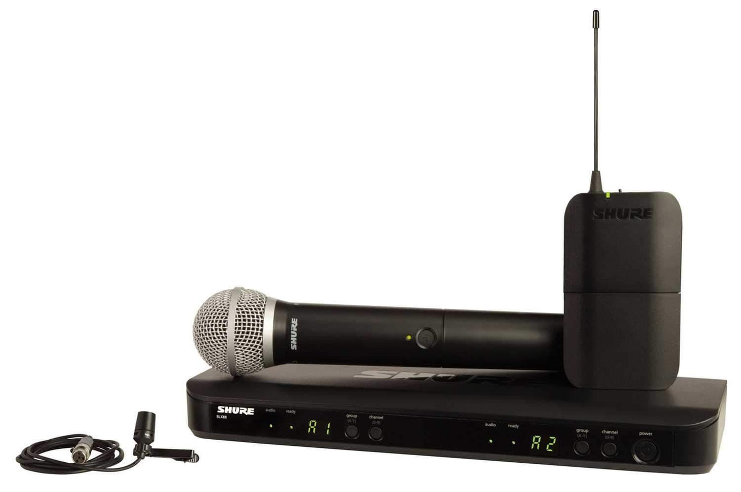 Shure BLX1288/CVL Combo Wireless System with Handheld & Lavalier - Solotech