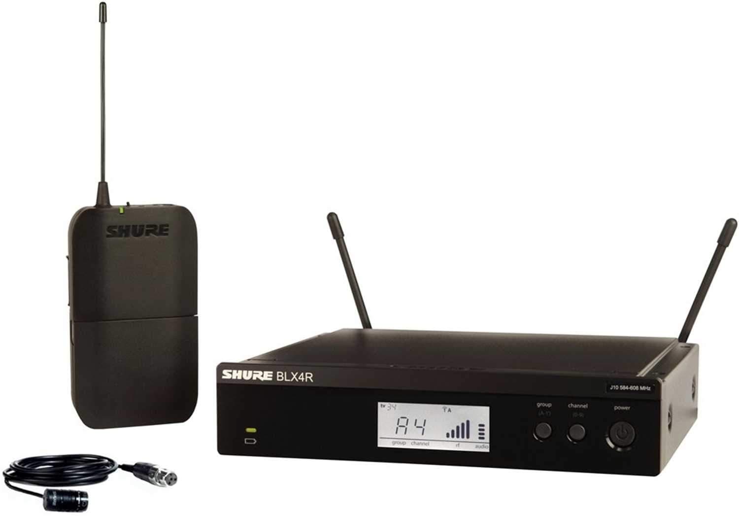 Shure BLX14 Rack Wireless Lavalier Mic w WL185 J10 - Solotech