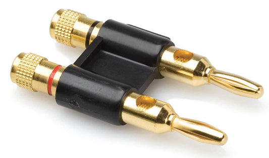 Hosa Dual Banana Connector - Black - ProSound and Stage Lighting