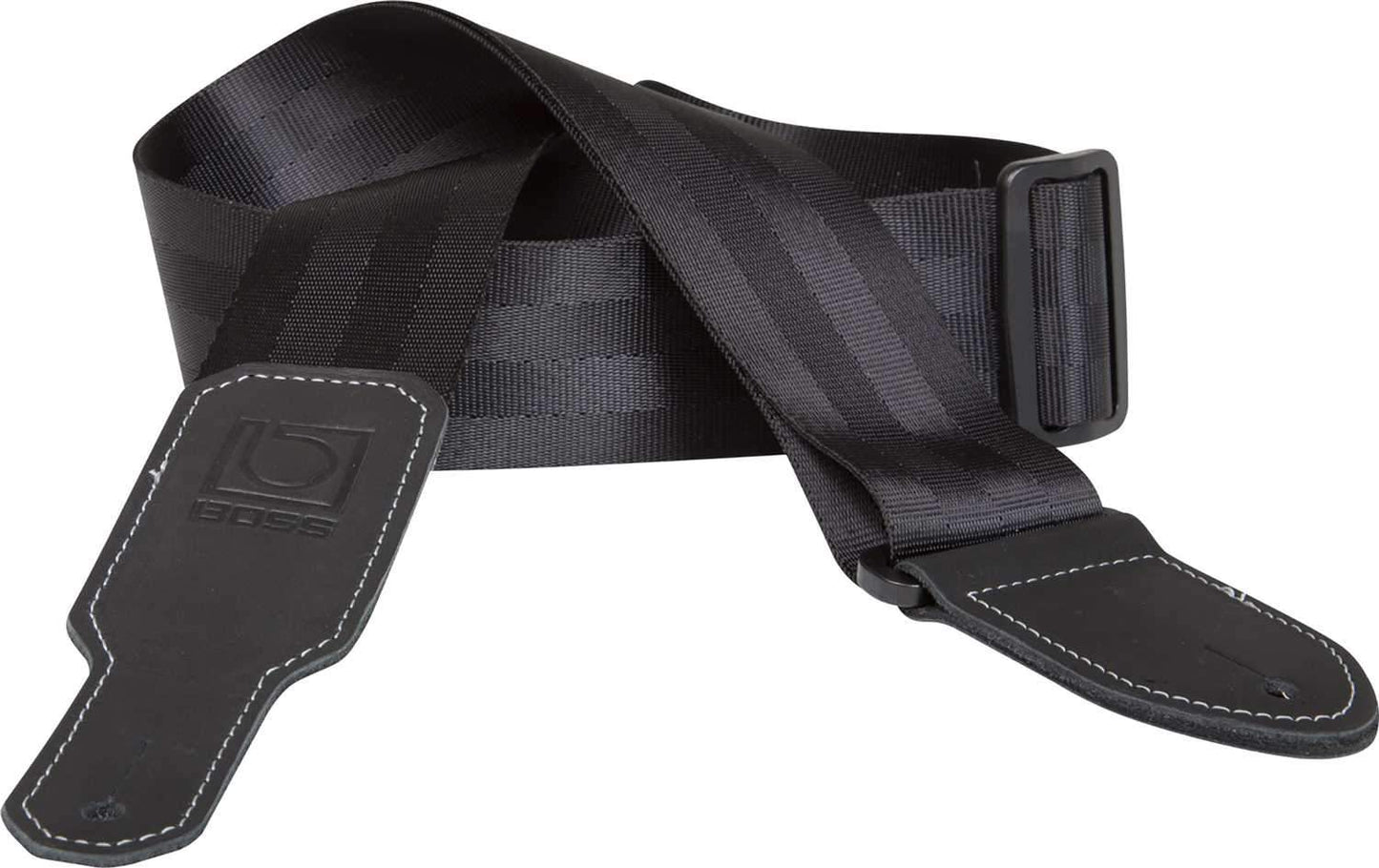 Boss BSB-20-BLK 2 inch Black Seatbelt Guitar Strap - Solotech