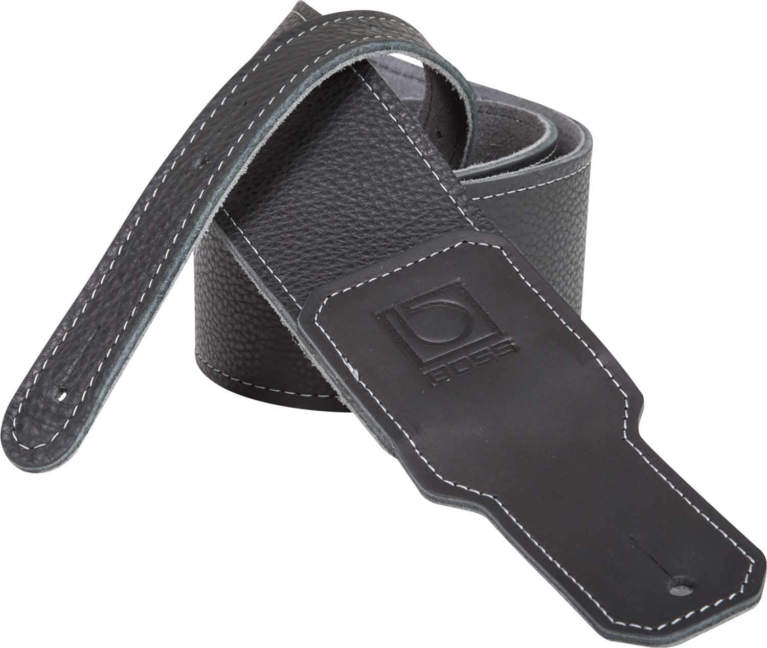 Boss BSL-30-BLK 3 inch Black Leather Guitar Strap - Solotech