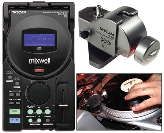 Tascam CD-DJ1 & TTM1 DJ PLayer Controller Package - Solotech