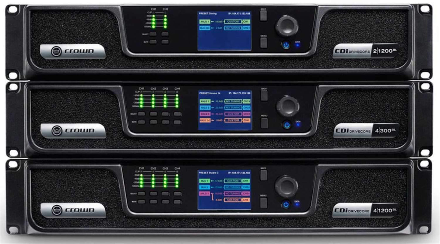 Crown CDi DriveCore 2-Channel 1200W Power Amplifier with BLU Link - ProSound and Stage Lighting