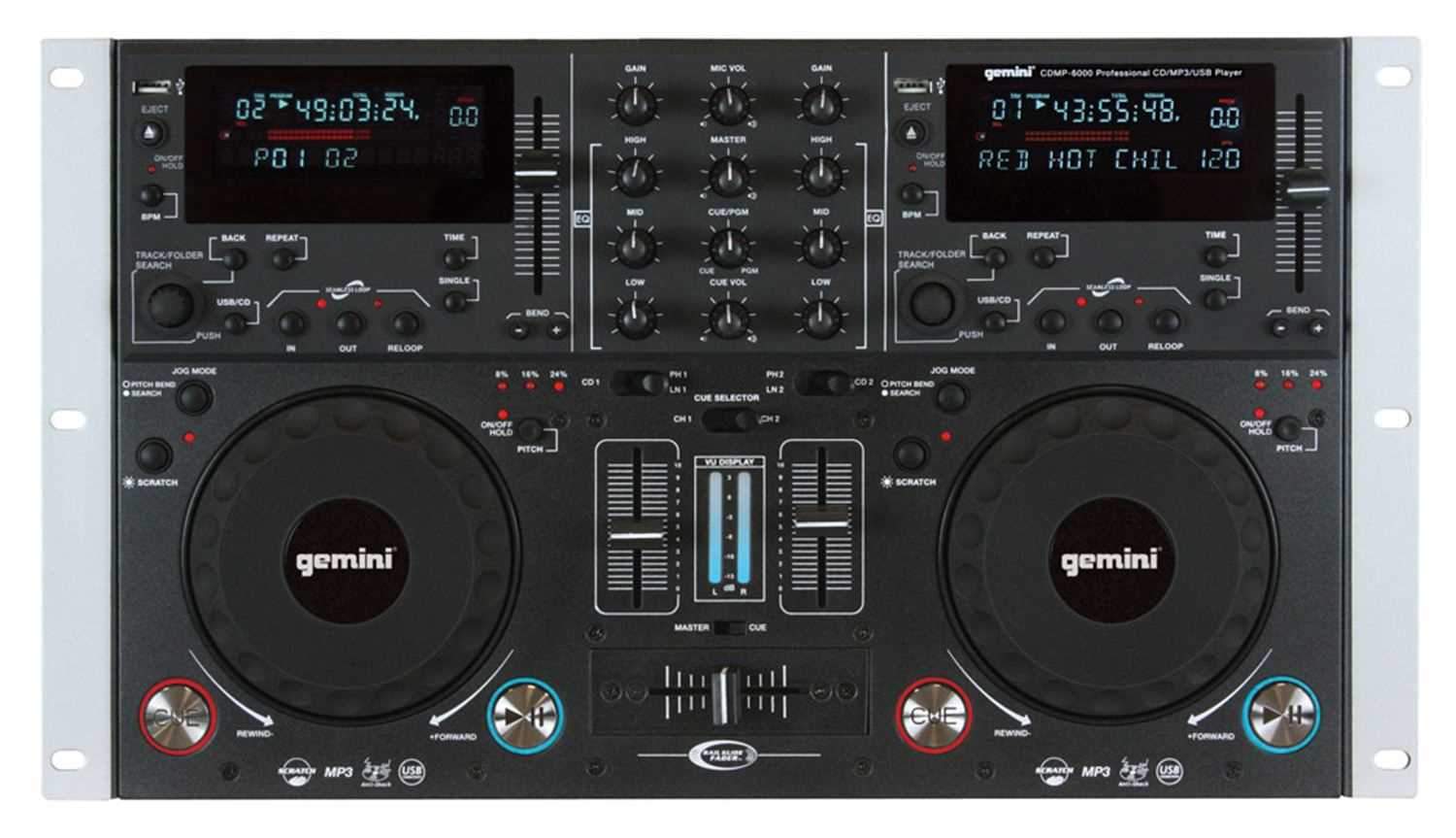 Gemini CDMP-6000 Dual CD/MP3/USB & Mixer Console | Solotech