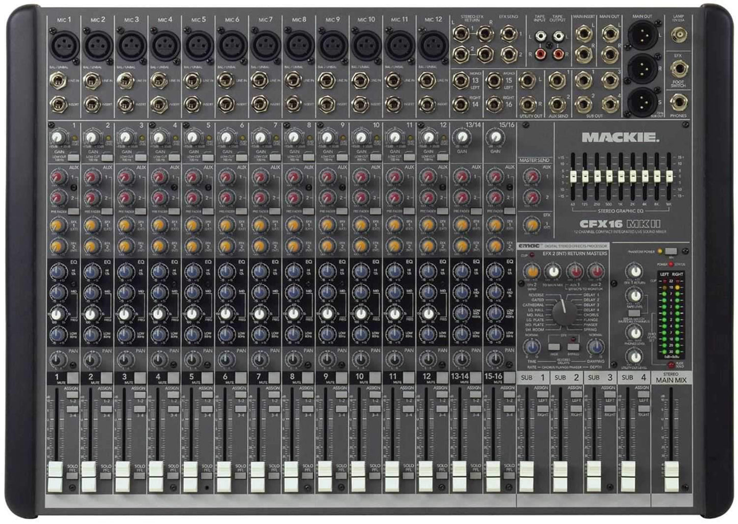 Mackie CFX16MKII 16 Channel Live Sound Mixer with Fx - Solotech