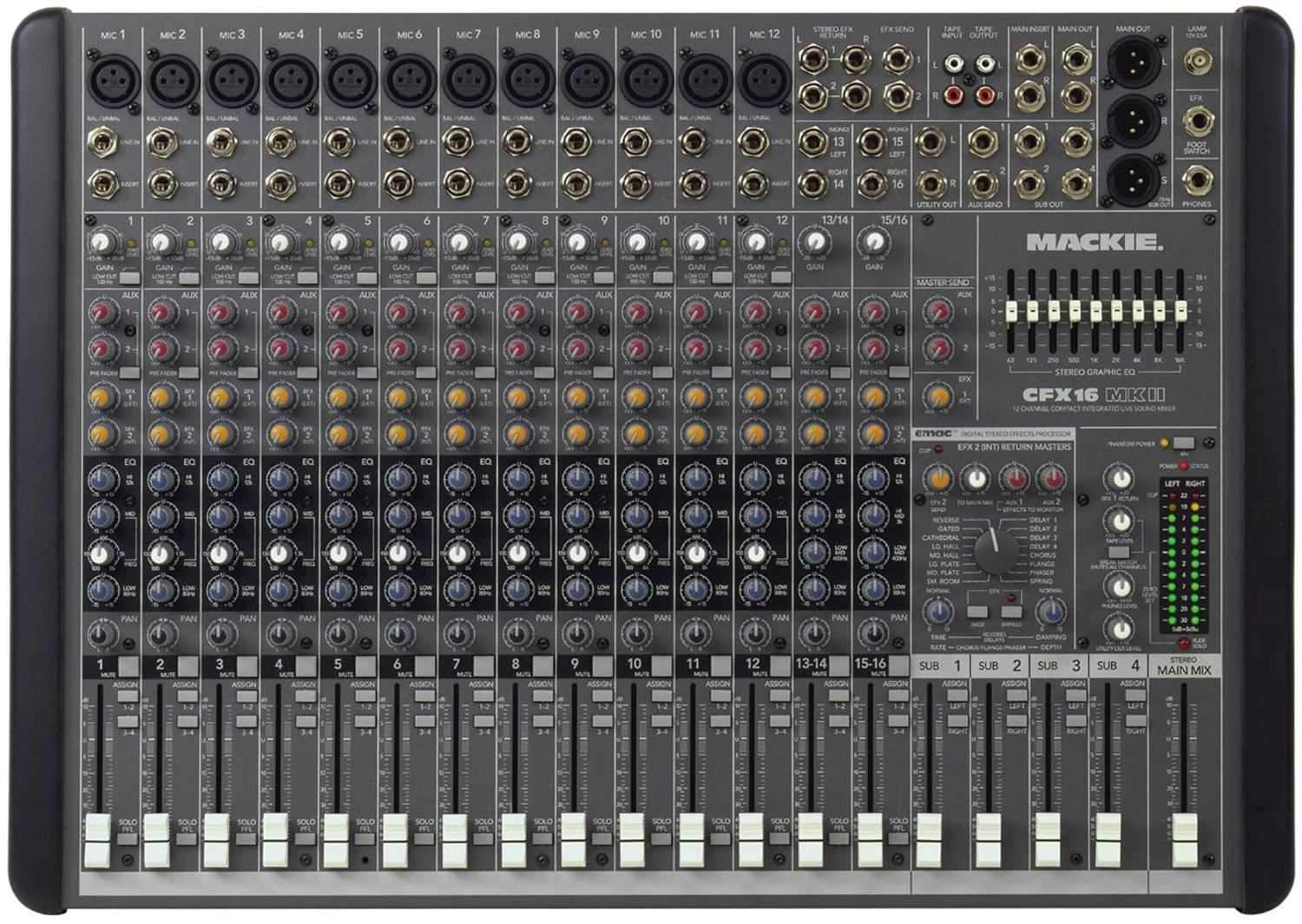 Mackie CFX16MKII 16 Channel Live Sound Mixer with Fx - Solotech