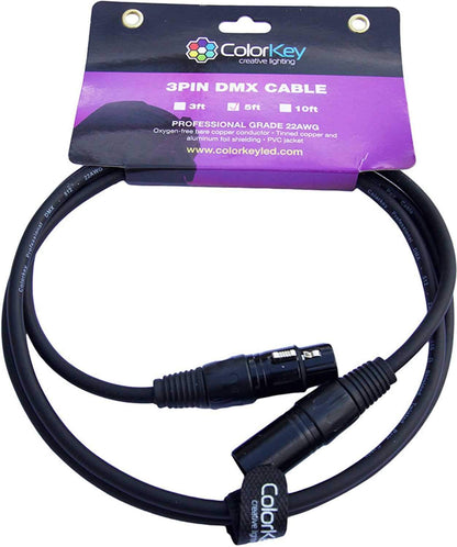 ColorKey CKC-05DMX 3-Pin DMX Light Cable 5Ft - Solotech