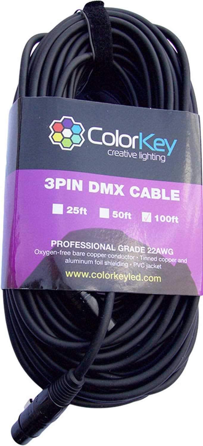 ColorKey CKC-100DMX 3-Pin DMX Light Cable 100Ft - Solotech