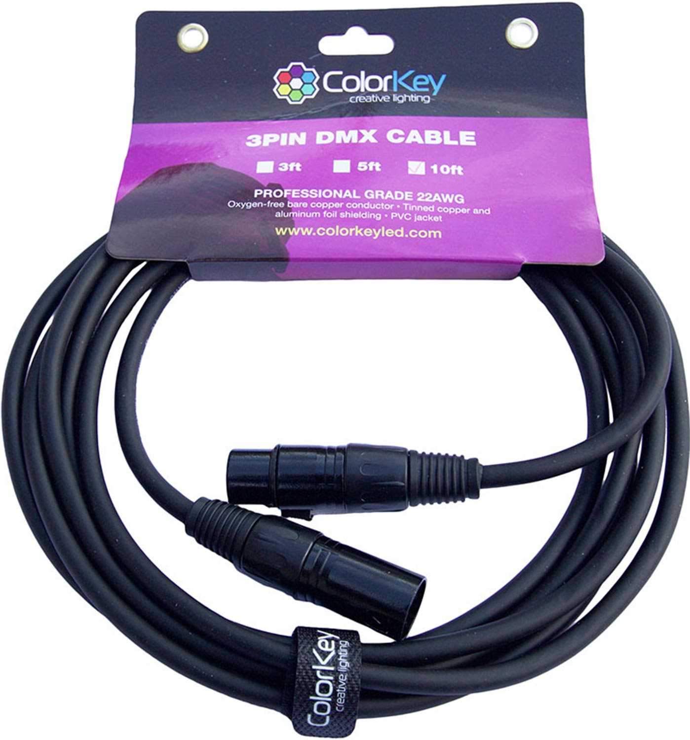 ColorKey CKC-10DMX 3-Pin DMX Light Cable 10Ft - Solotech