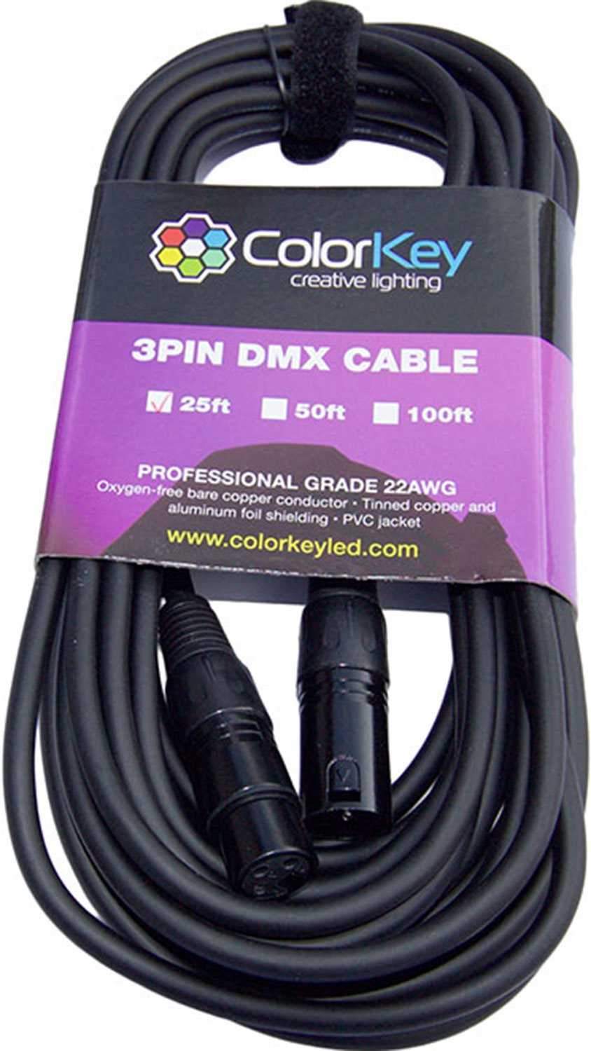 ColorKey CKC-25DMX 25 Ft 3-Pin DMX Lighting Cable - Solotech