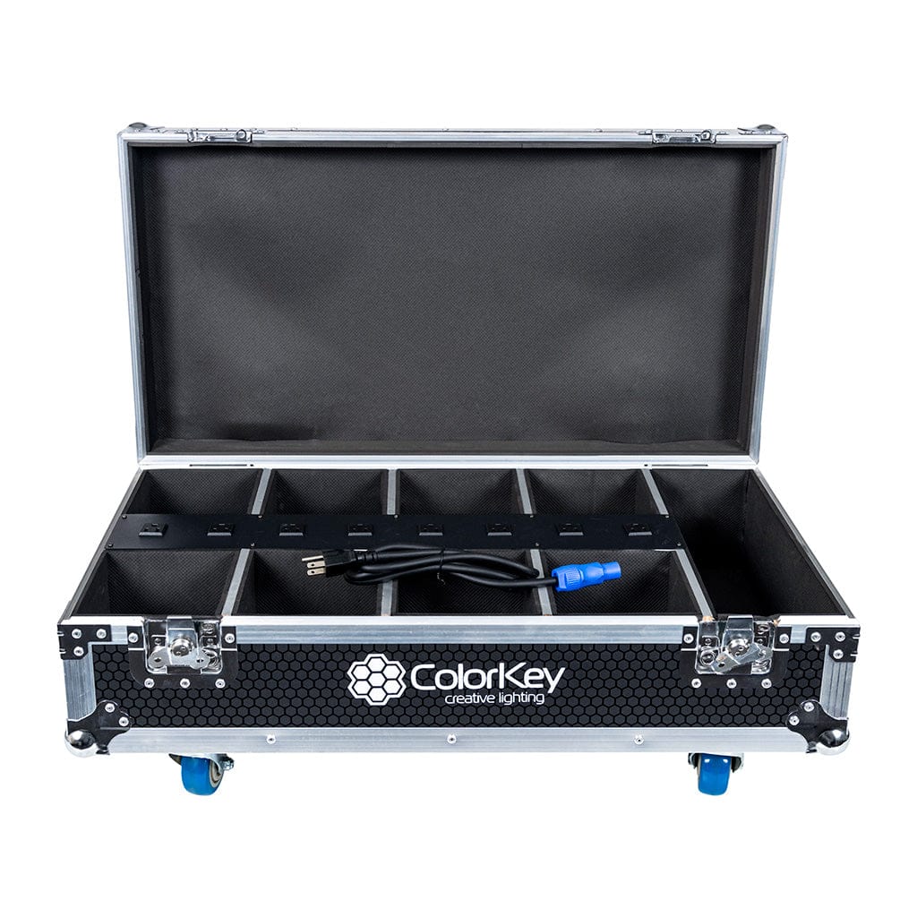 ColorKey CKW-6028-KIT MobilePar Mini Hex 4 8-Pack Bundle with Charging Case - PSSL ProSound and Stage Lighting