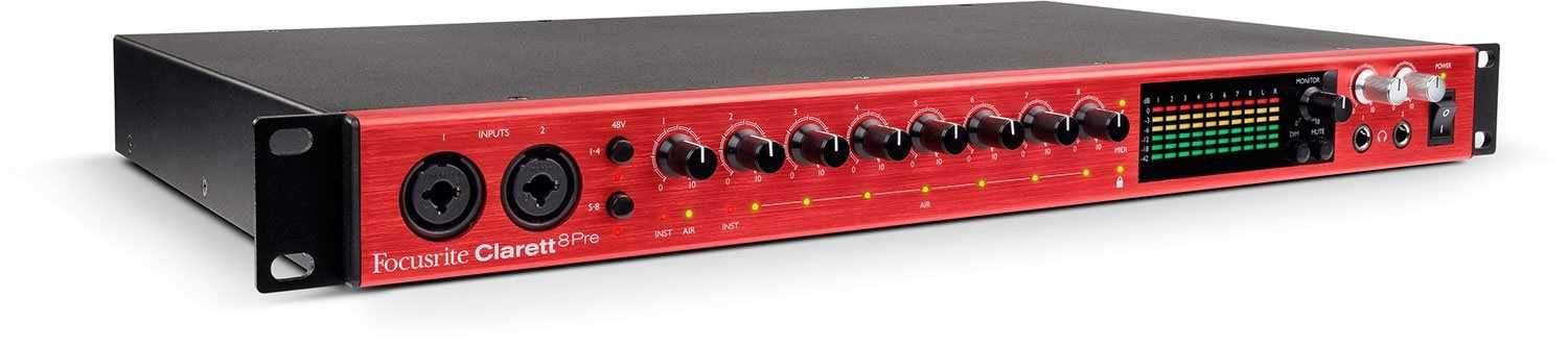 Focusrite Clarett 8Pre USB 18-in, 20-out Audio Interface - Solotech