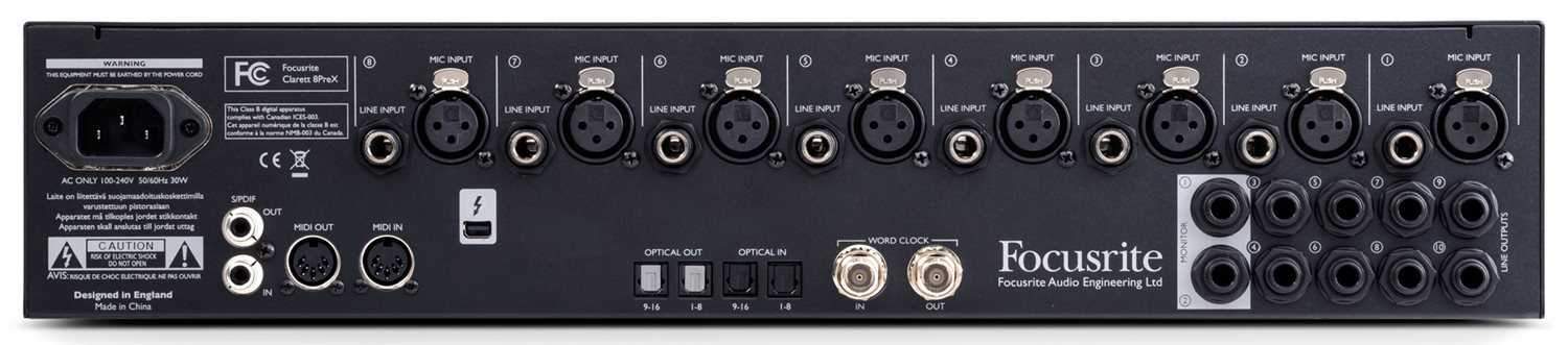 Focusrite Clarett 8PreX Thunderbolt Interface - Solotech