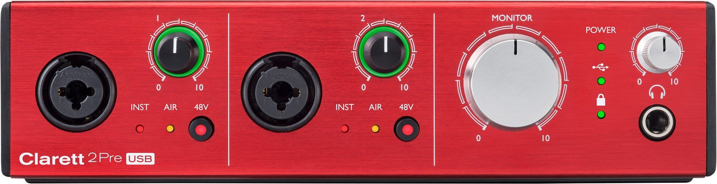 Focusrite Clarett 2Pre USB 10x4 Audio Interface - Solotech