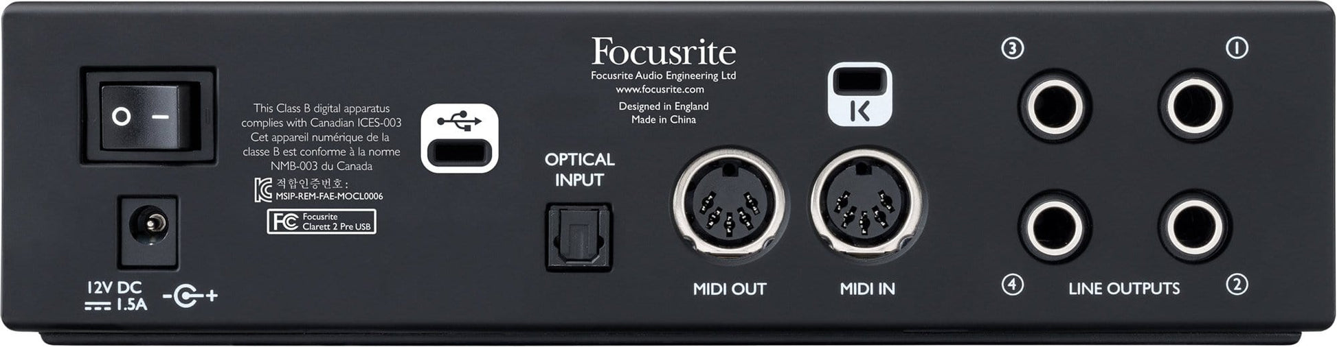 Focusrite Clarett 2Pre USB 10x4 Audio Interface - Solotech