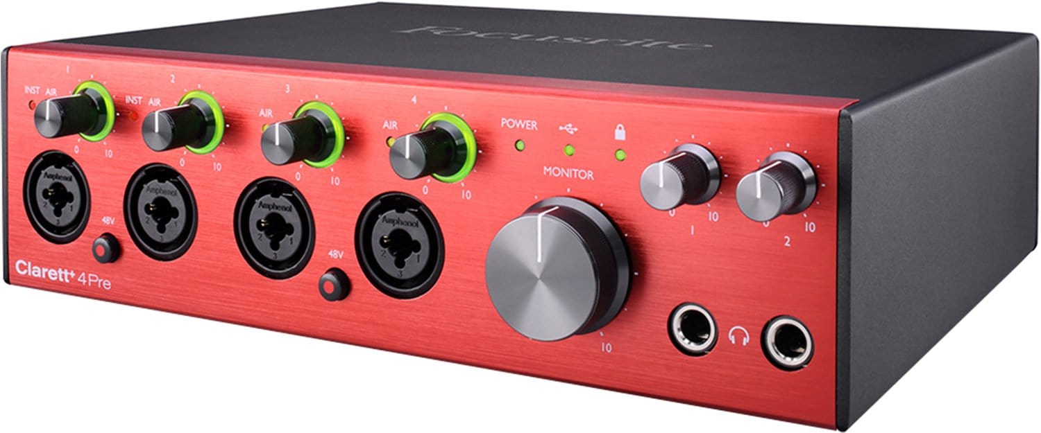 Focusrite Clarett 4Pre オーディオインターフェース Focusrite Clarett+ 4Pre Audio Interface – Solotech