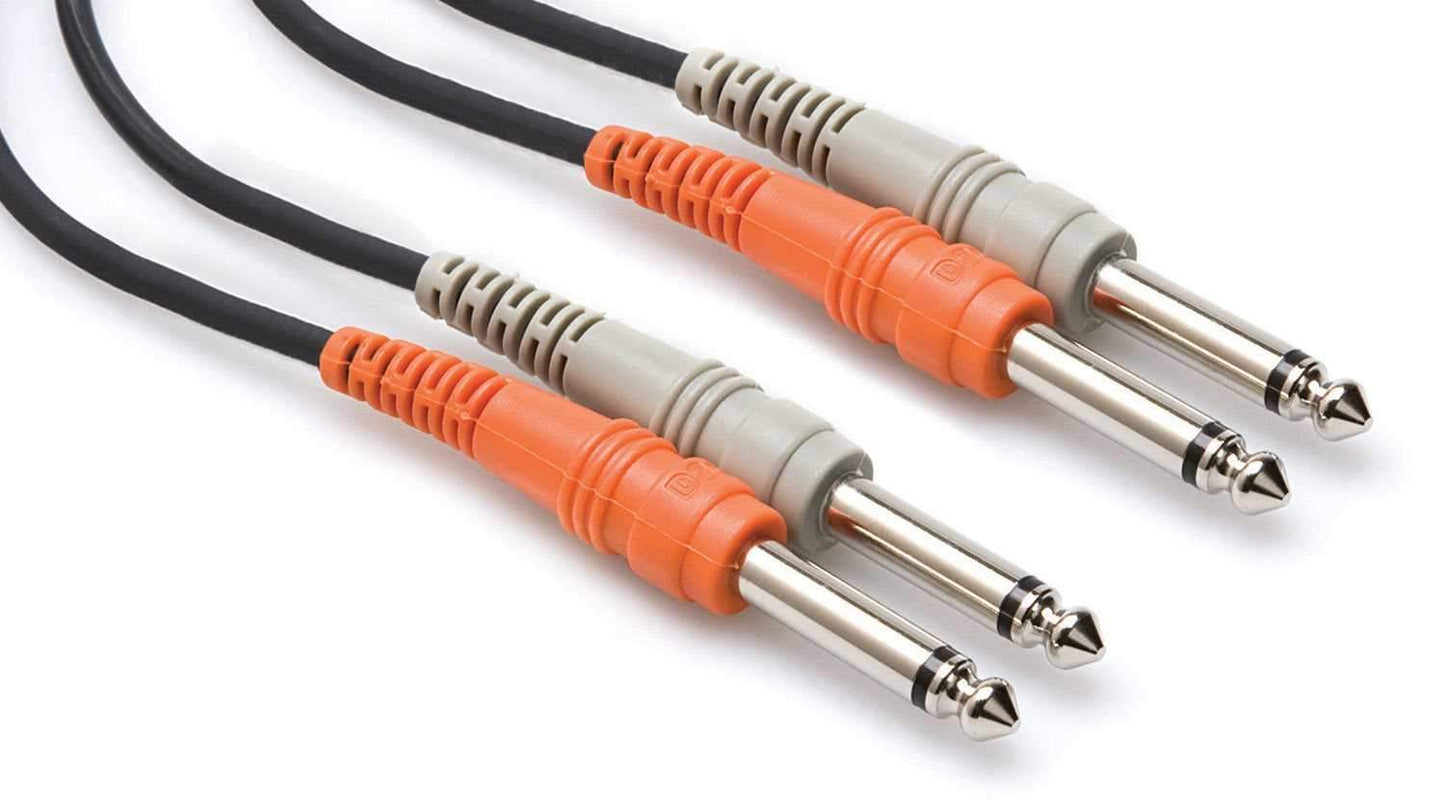Hosa 9.9 Ft Dual 1/4-Inch (M) to 1/4-Inch (M) Unbalanced Cable - Solotech