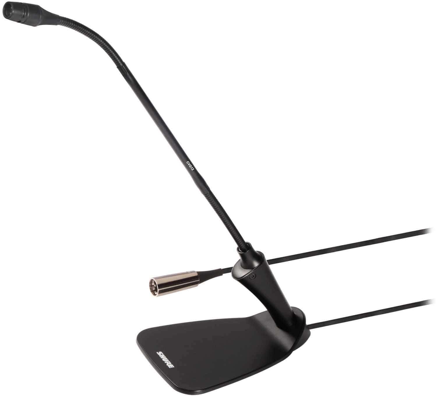 Shure CVG12D-B/C 12-Inch Gooseneck Mic Black with Base - ProSound and Stage Lighting