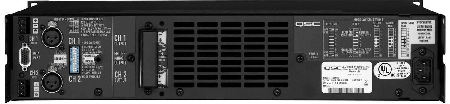 QSC CX702 2 Channel Power Amplifier 425W @ 8-Ohms - Solotech