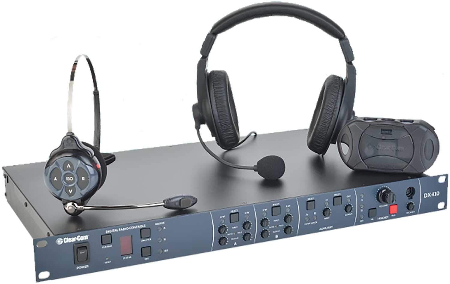 Clear-Com DX410 Belt Pack System with CC-15 Headsets