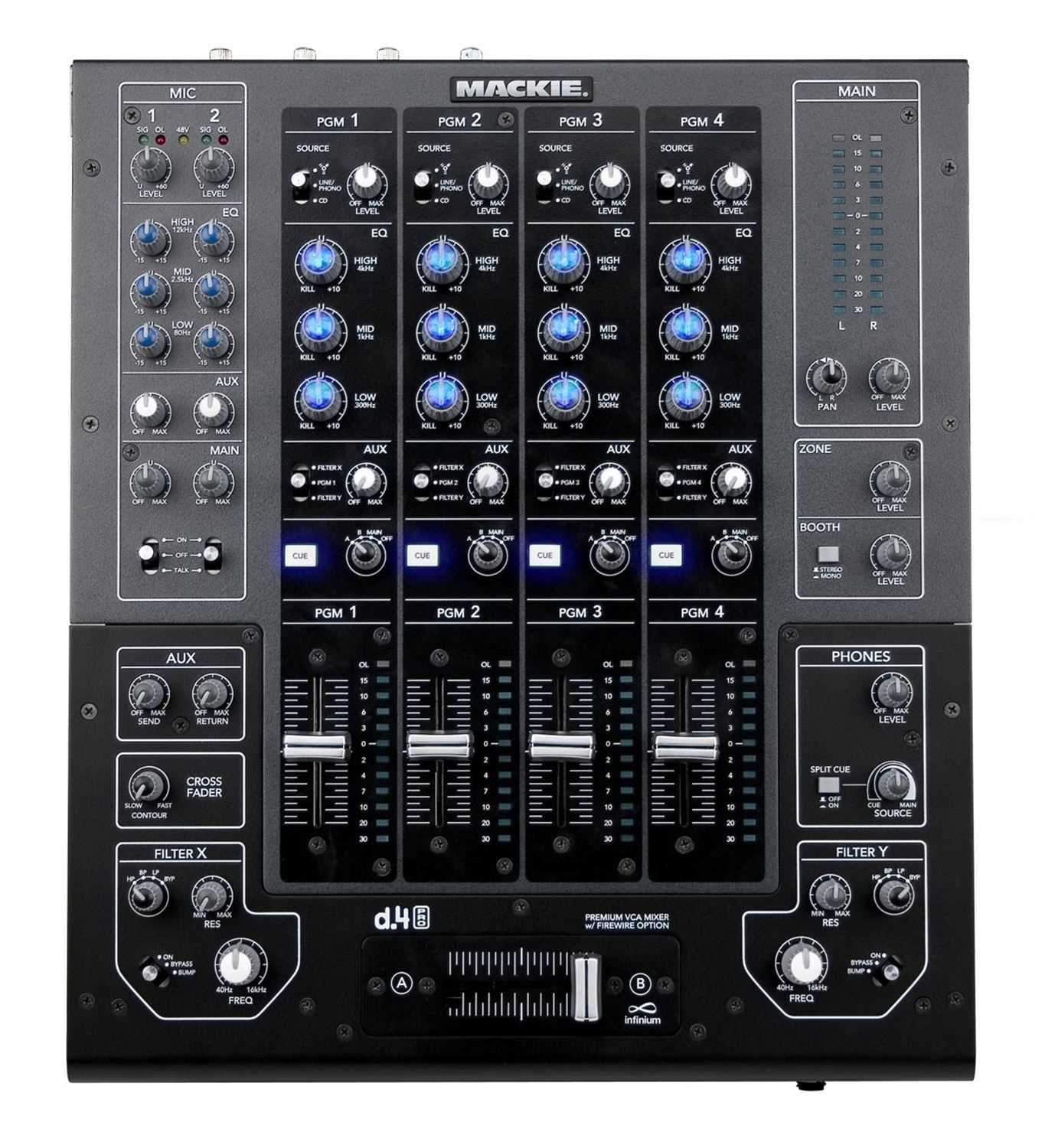 Mackie D4-PRO 4-Ch DJ Production Console with Fw - Solotech