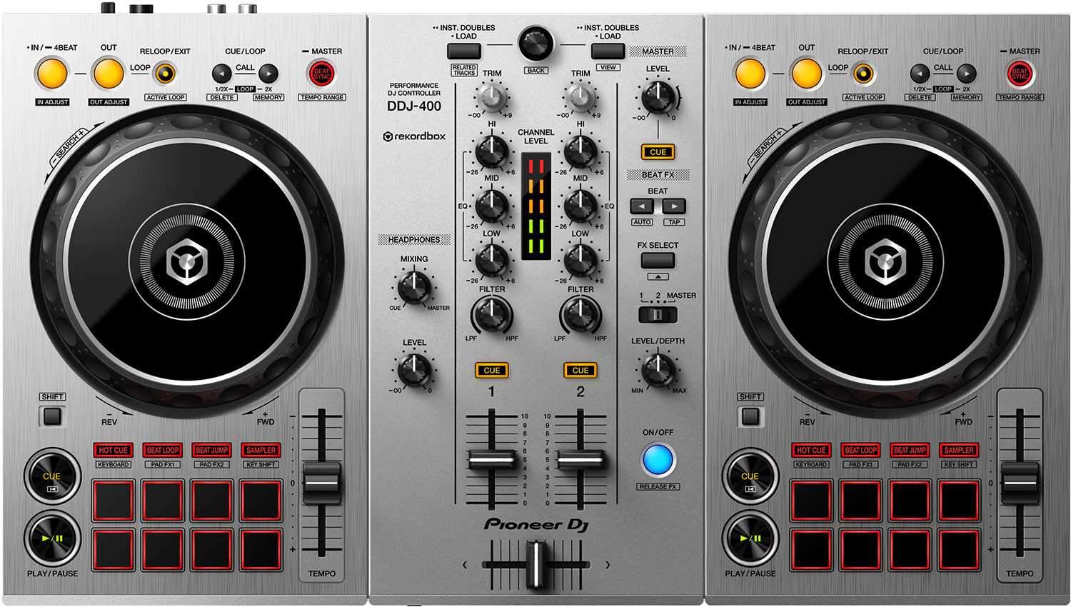 Pioneer DJ DDJ-400 Limited Edition Silver DJ Controller for rekordbox |  Solotech
