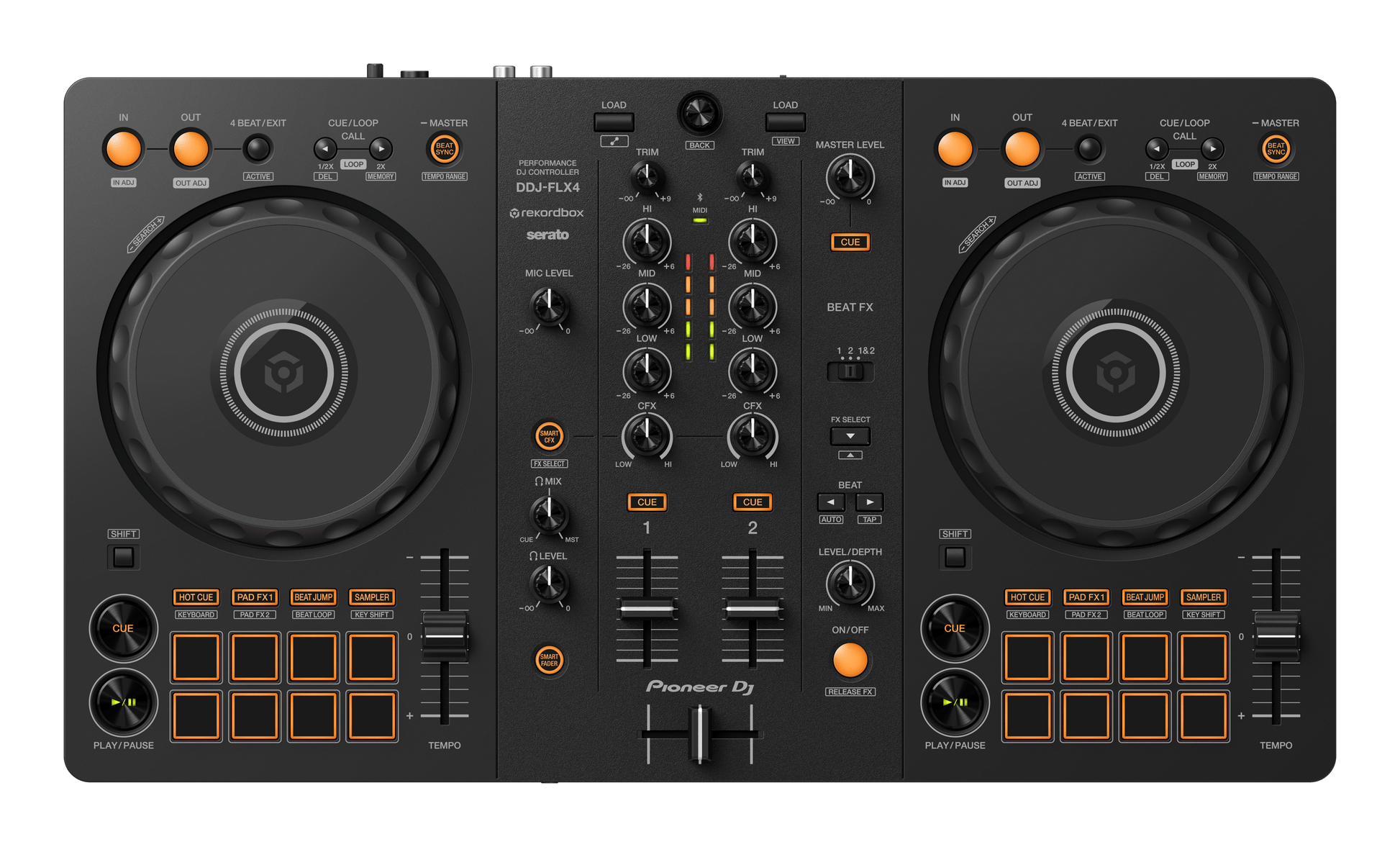 Pioneer DJ DDJ-FLX4 2-Channel DJ Controller for Rekordbox and 
