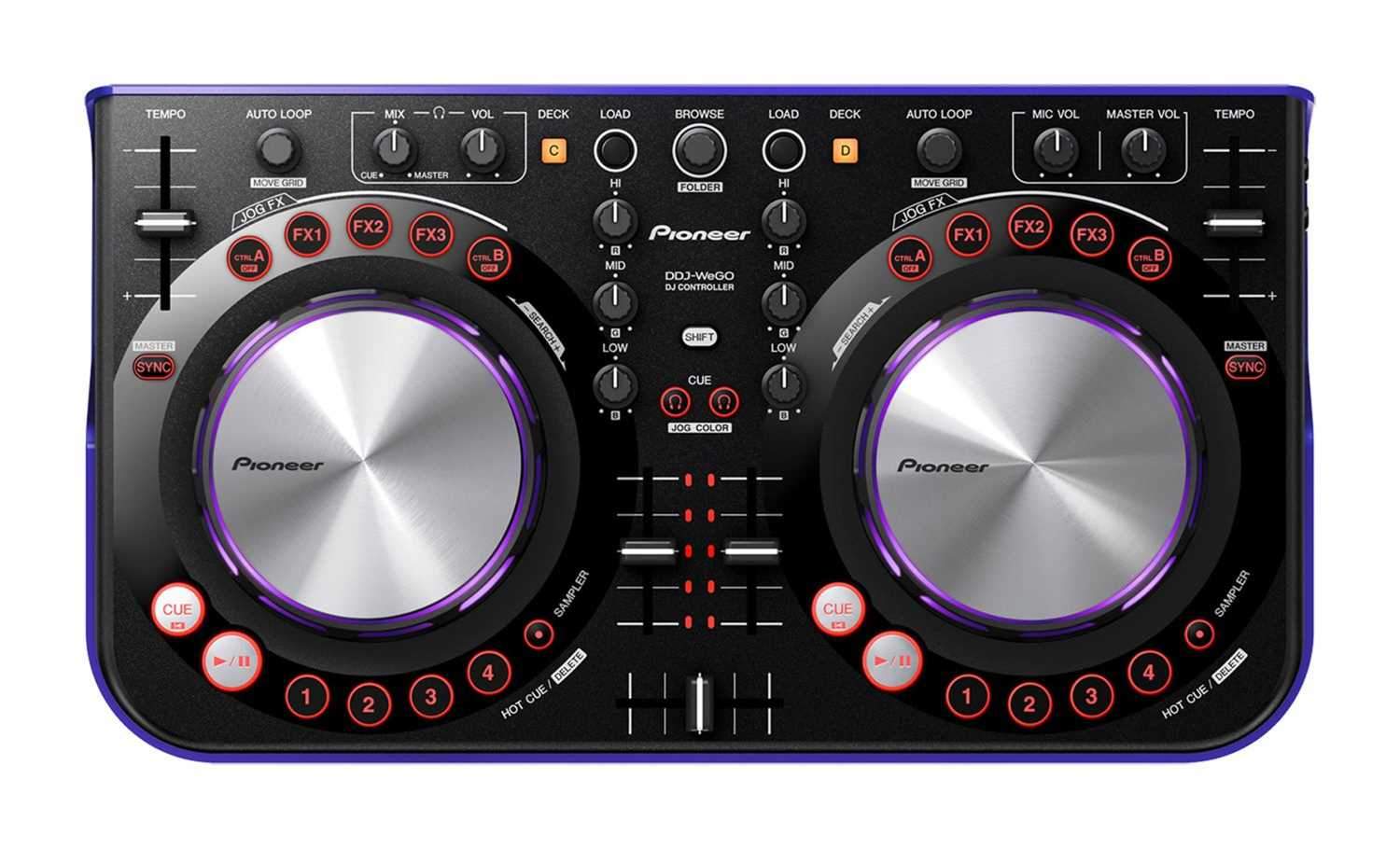 Pioneer DJ DDJ-WEGO-V Virtual DJ Controller - Violet - Solotech