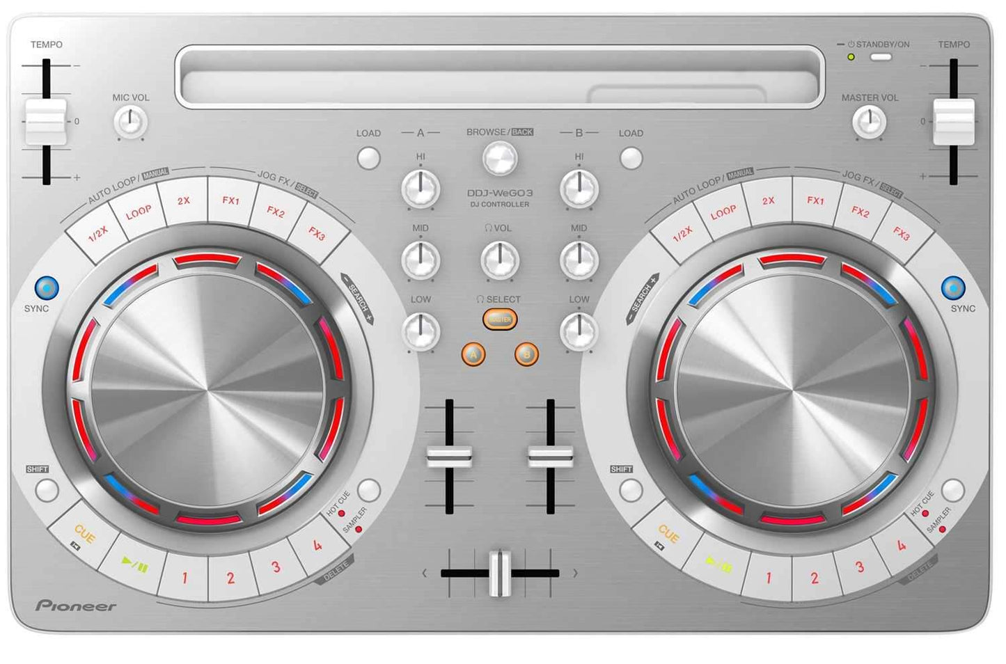 Pioneer DJ DDJ-WeGO3 Compact White DJ Controller - Solotech