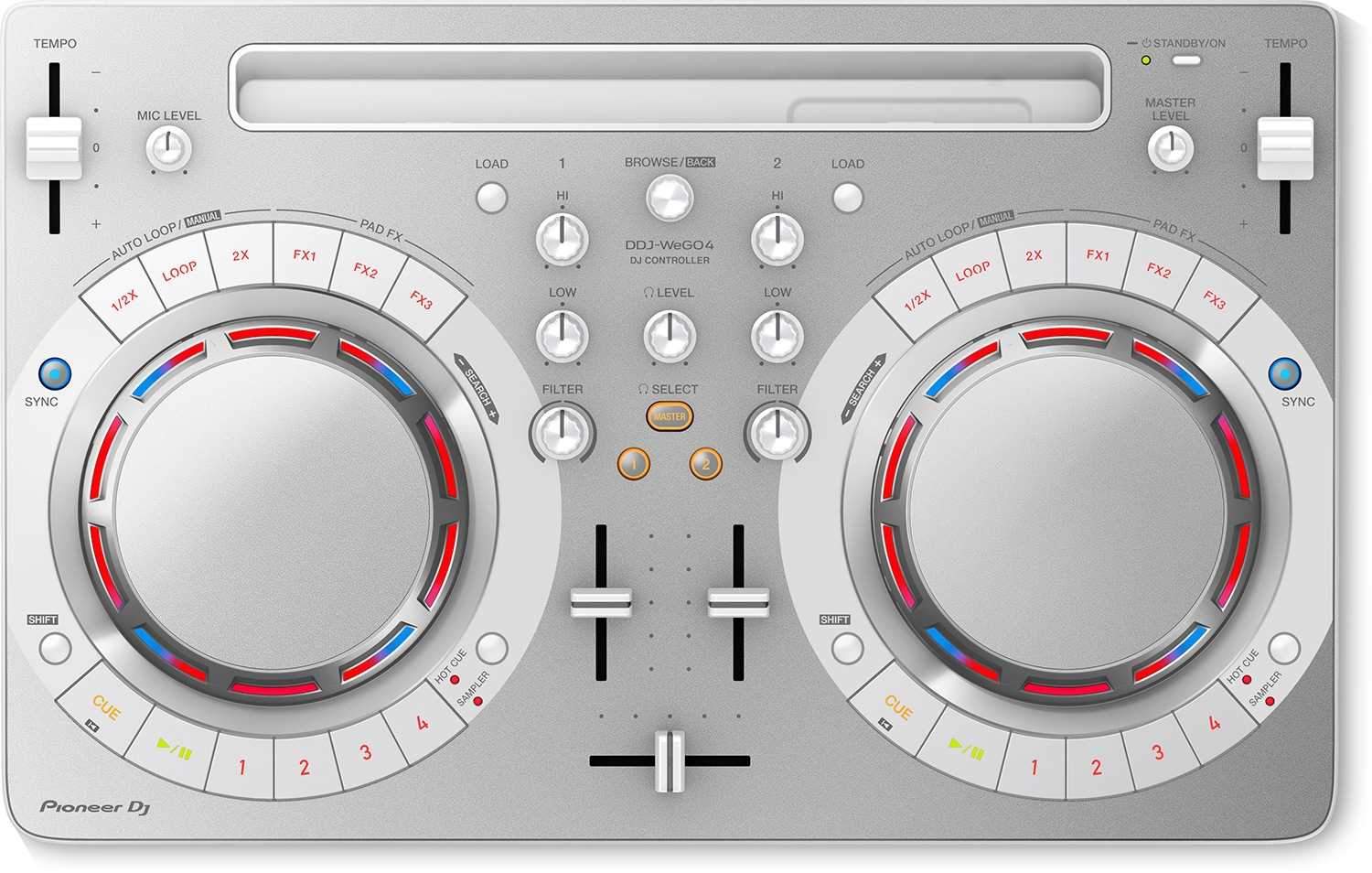 Pioneer DJ DDJ-WeGO4-W White Portable DJ Controller - Solotech