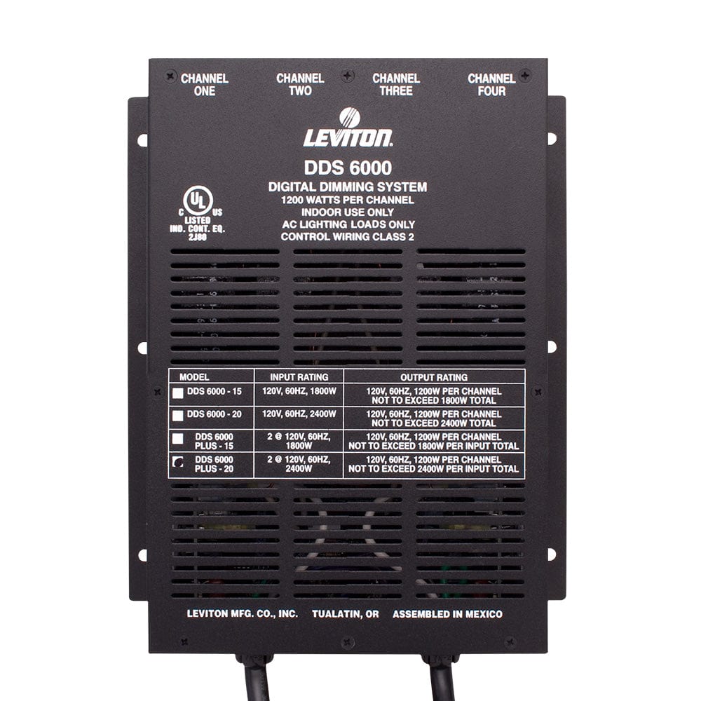 Leviton N600P-02K 4 Channel, 1200 Watt/Channel 4800 Watt Max, Knockout, Dimmer/Relay System - PSSL ProSound and Stage Lighting